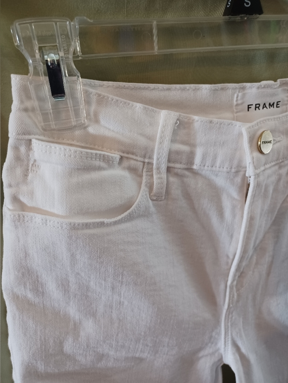 Frame Denim Le High Straight White Distressed Skinny Jeans - Picture 6 of 12